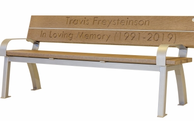 Aylesbury Bench with Custom Wording in Backrest Boards